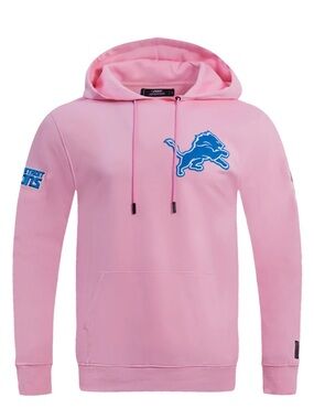NEW NFL Detroit Lions Pink Pullover Hoodie - Small